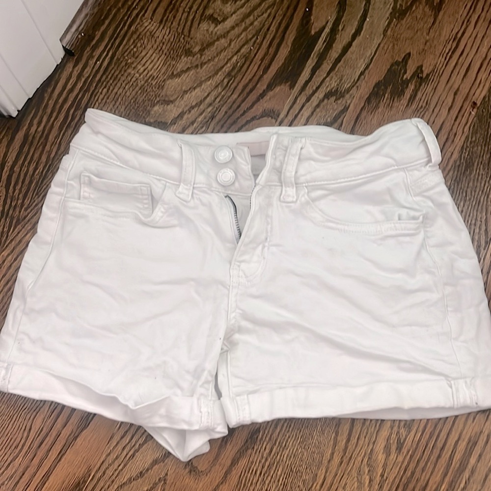 White jean shorts